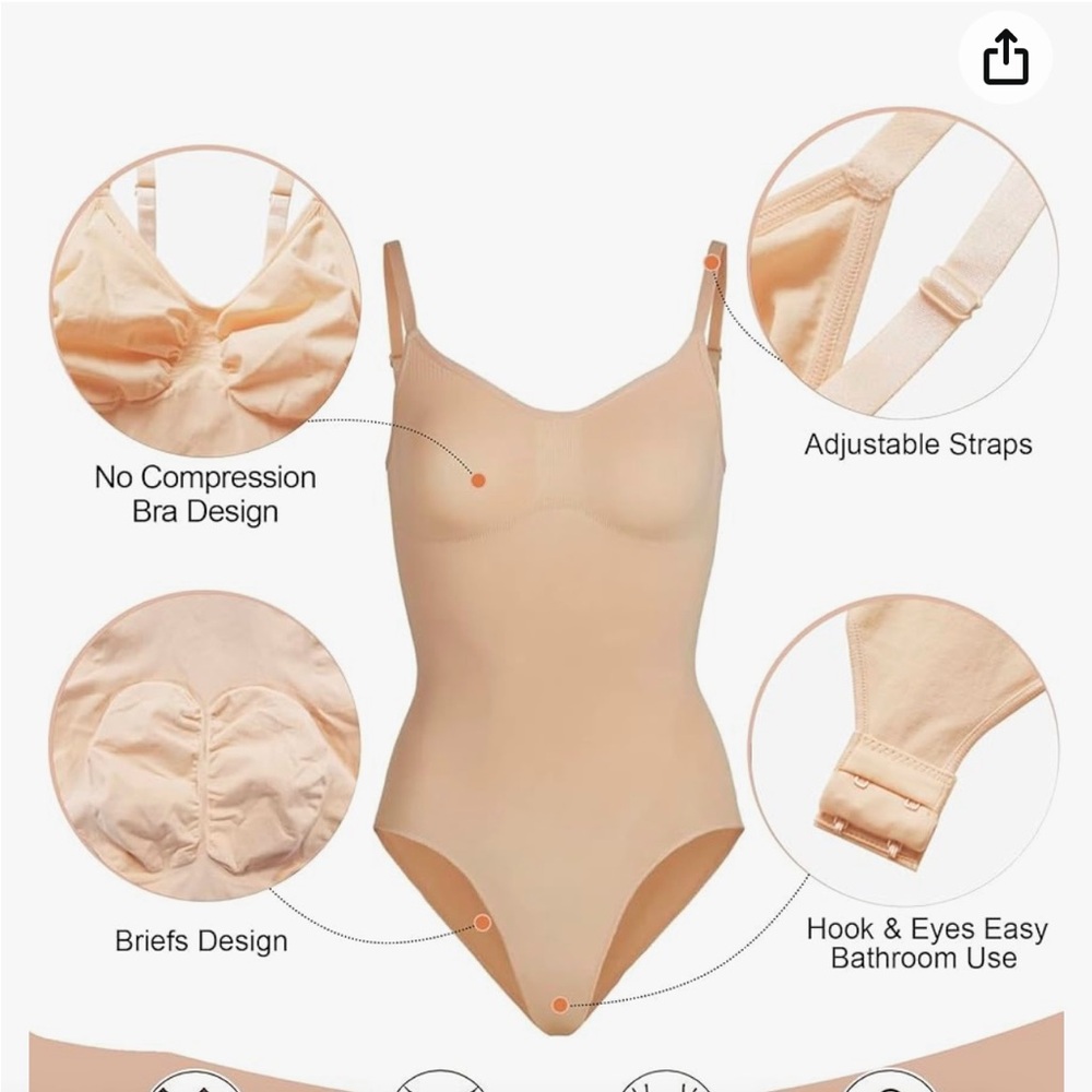 NWT Shaperx Women’s Bodysuit Tummy Control Seamless Sculpting Snatched Waist